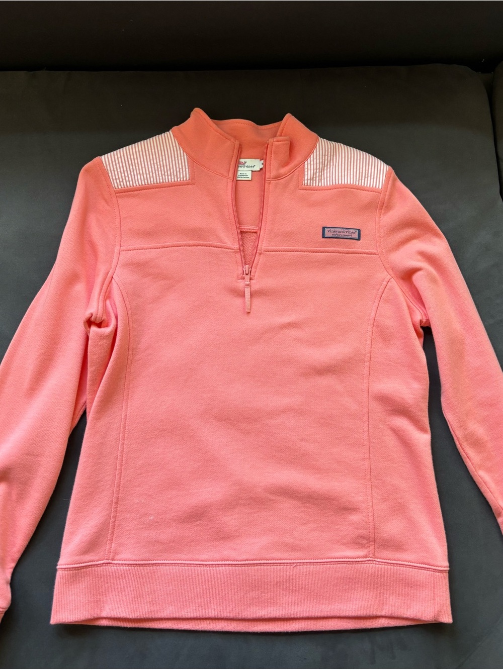Vineyard Vines Coral Pink Quarter-Zip Pullover